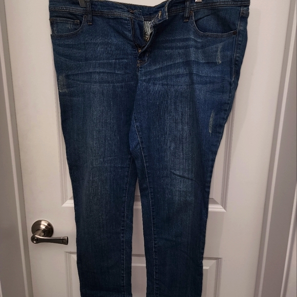 jcpenney Jeans 525 Jcp Medium Wash Distressed Skinny Jeans Size 6w